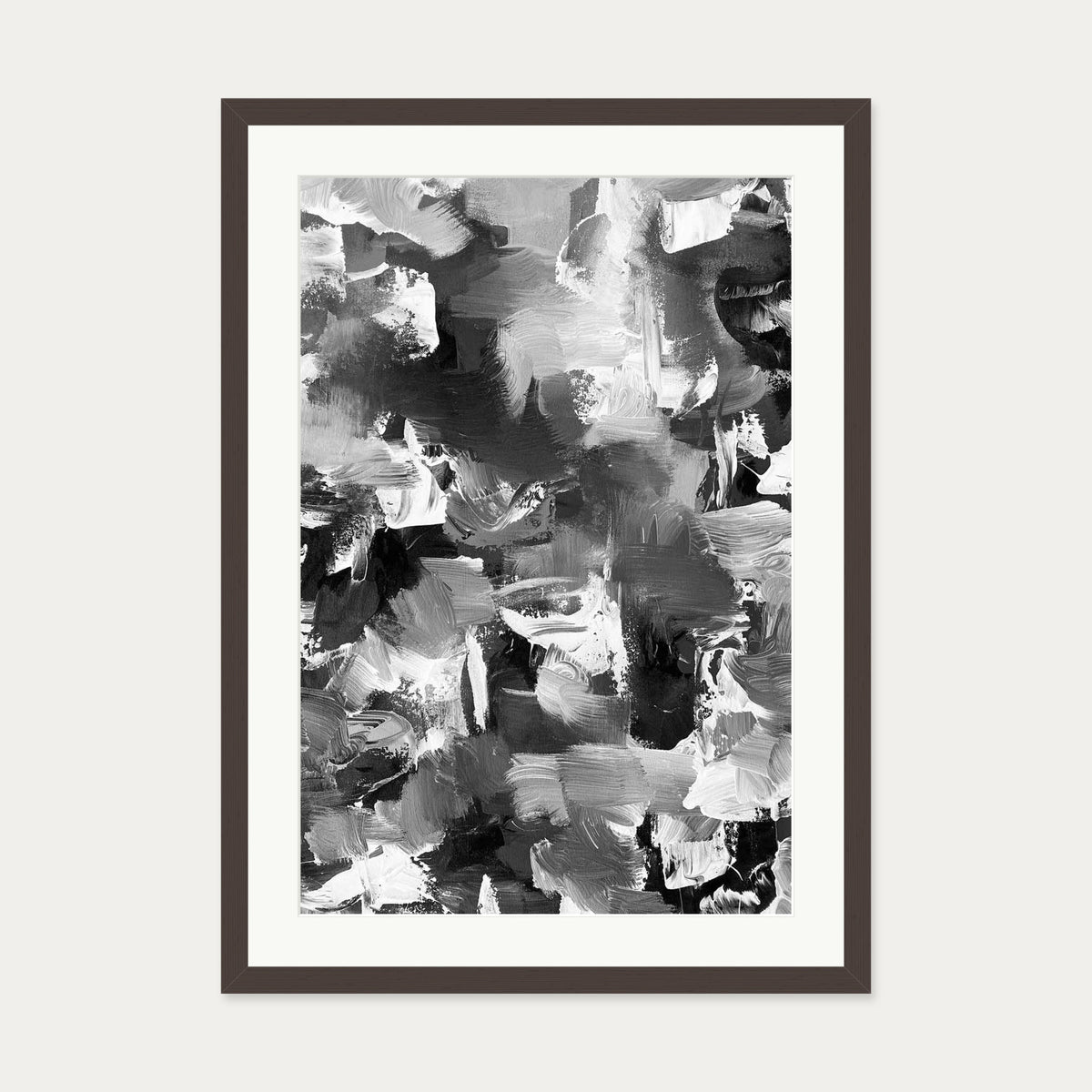 Abstract 501 Art Print — 50 x 70 cm — Brown Frame