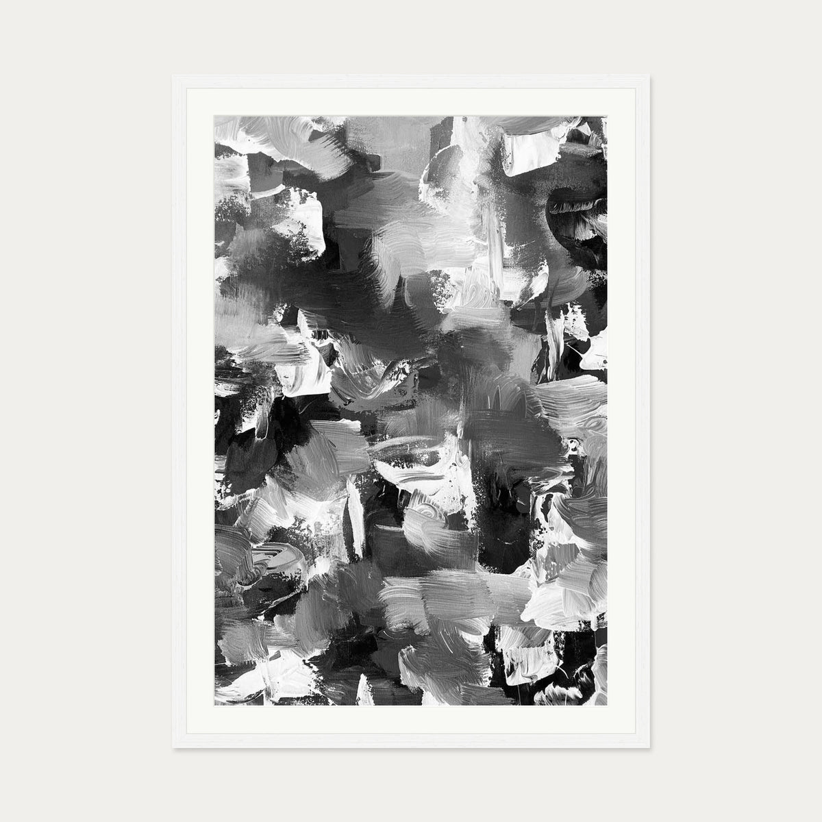 Abstract 501 Art Print — 70 x 100 cm — White Frame