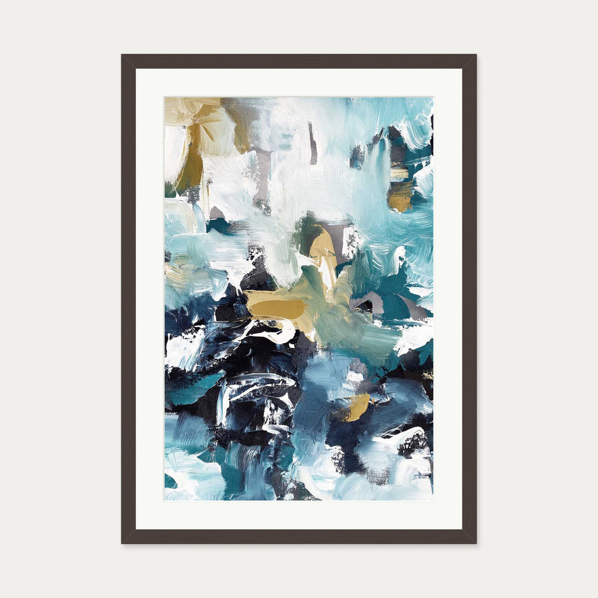 Abstract 502 Art Print — 50 x 70 cm — Brown Frame