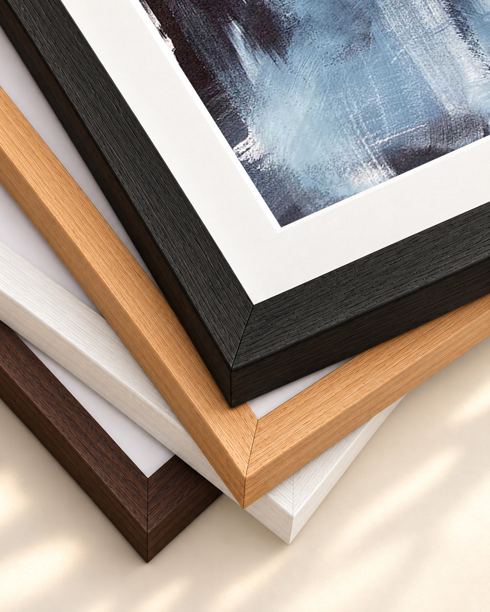 Abstract 503 Art Print — framed print corner with 5 cm mount and bevel