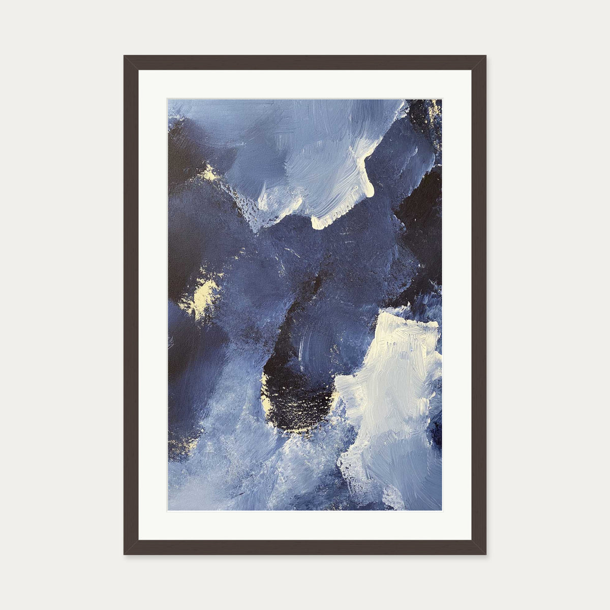 Abstract 504 Art Print — 50 x 70 cm — Brown Frame