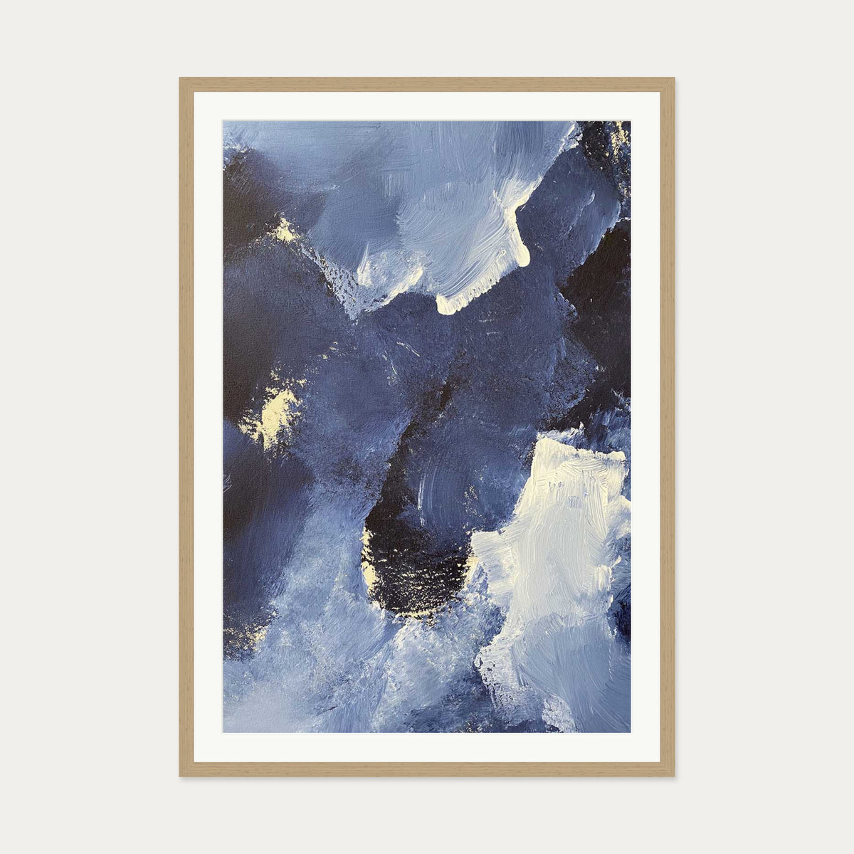 Abstract 504 Art Print — 70 x 100 cm — Oak Frame