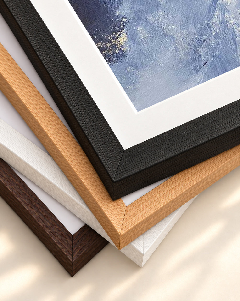 Abstract 504 Art Print — framed print corner with 5 cm mount and bevel