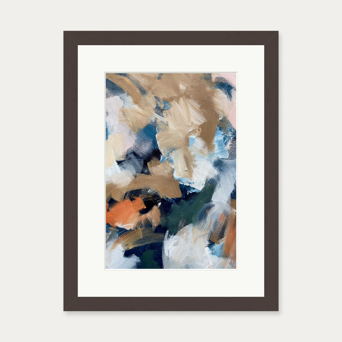 Abstract 505 Art Print — 30 x 40 cm — Brown Frame