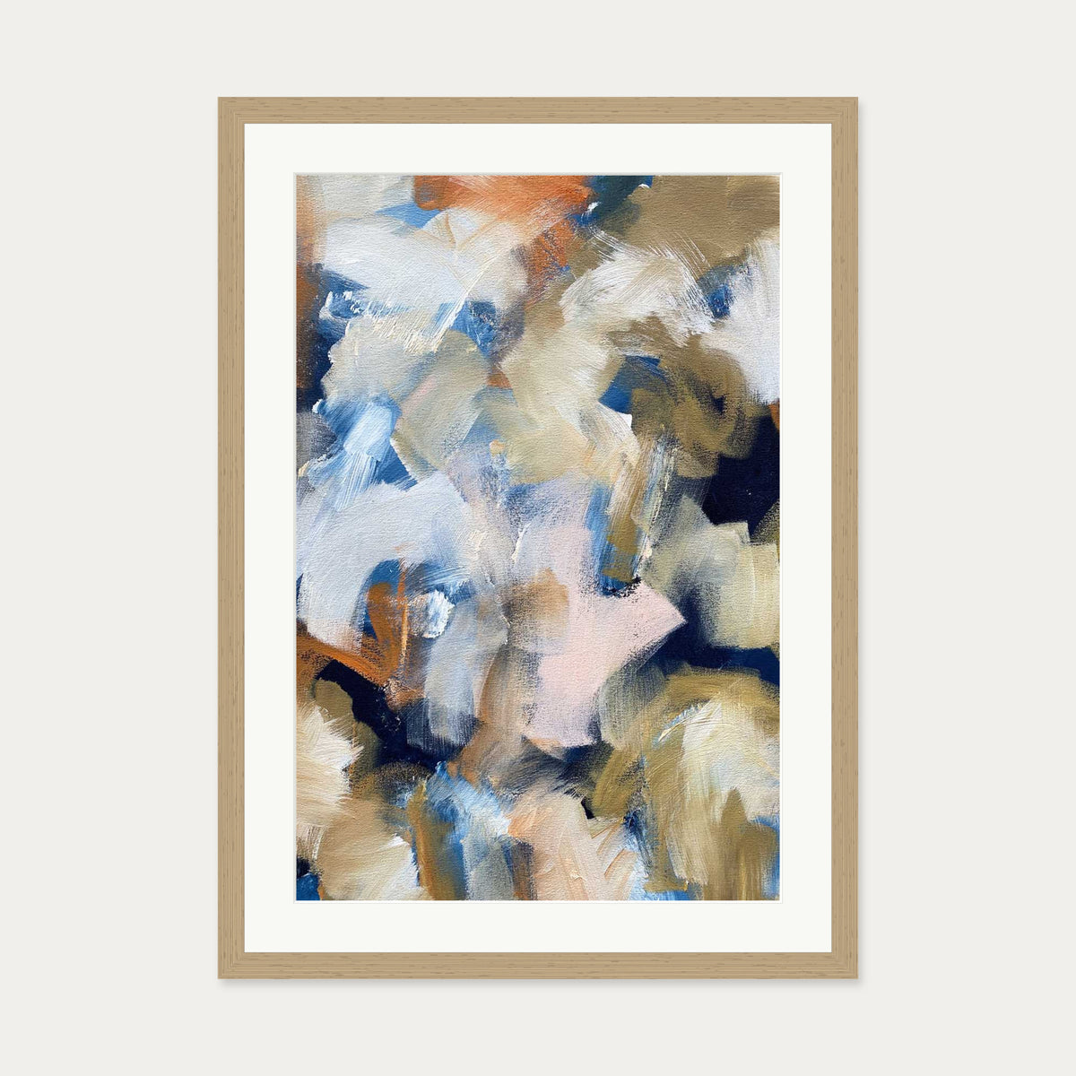Abstract 506 Art Print — 50 x 70 cm — Oak Frame