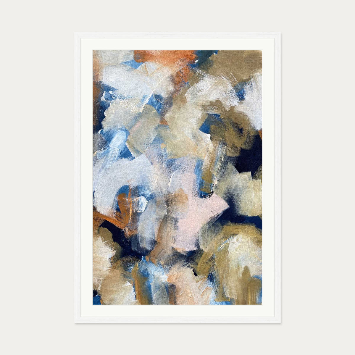 Abstract 506 Art Print — 70 x 100 cm — White Frame