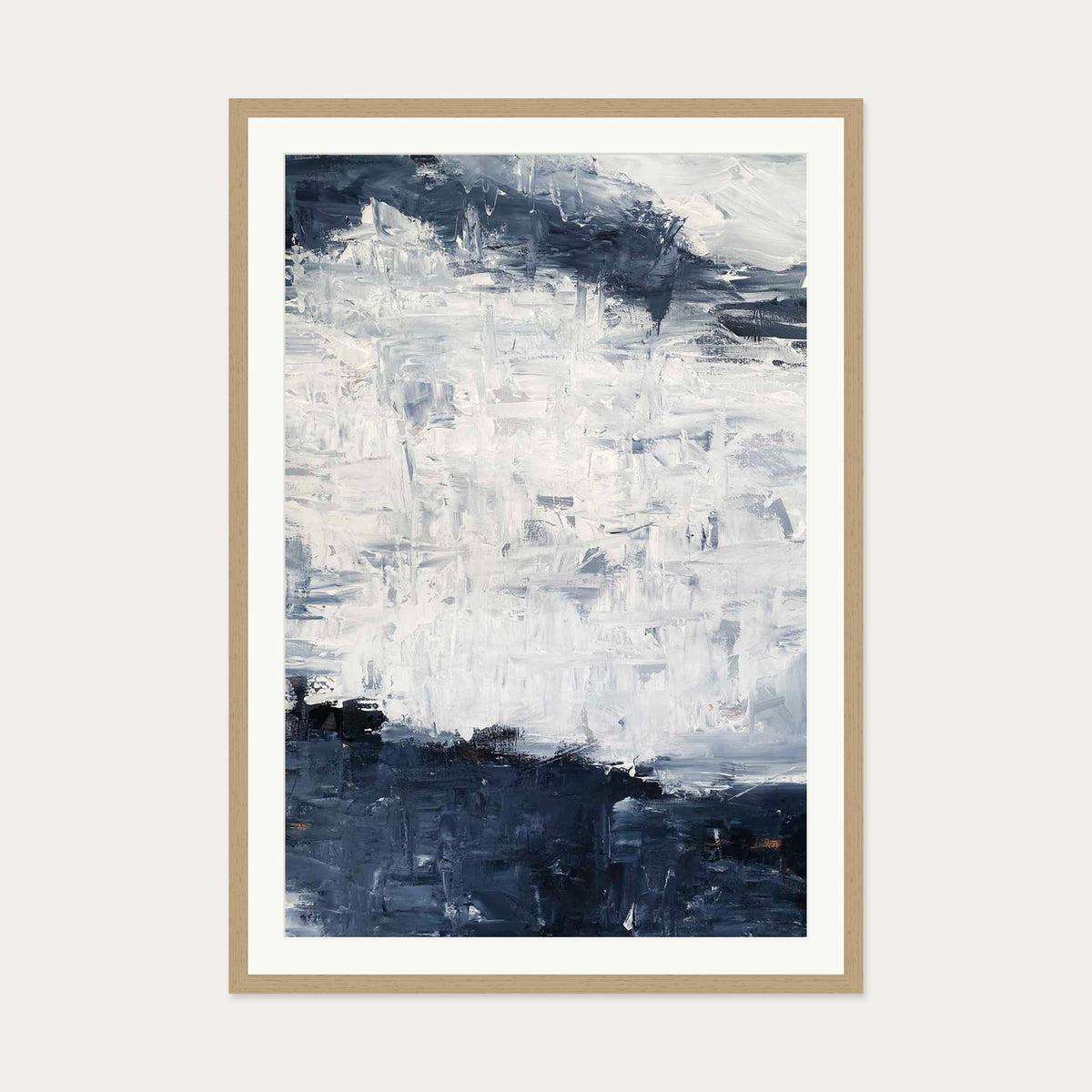 Abstract 507 Art Print — 70 x 100 cm — Oak Frame