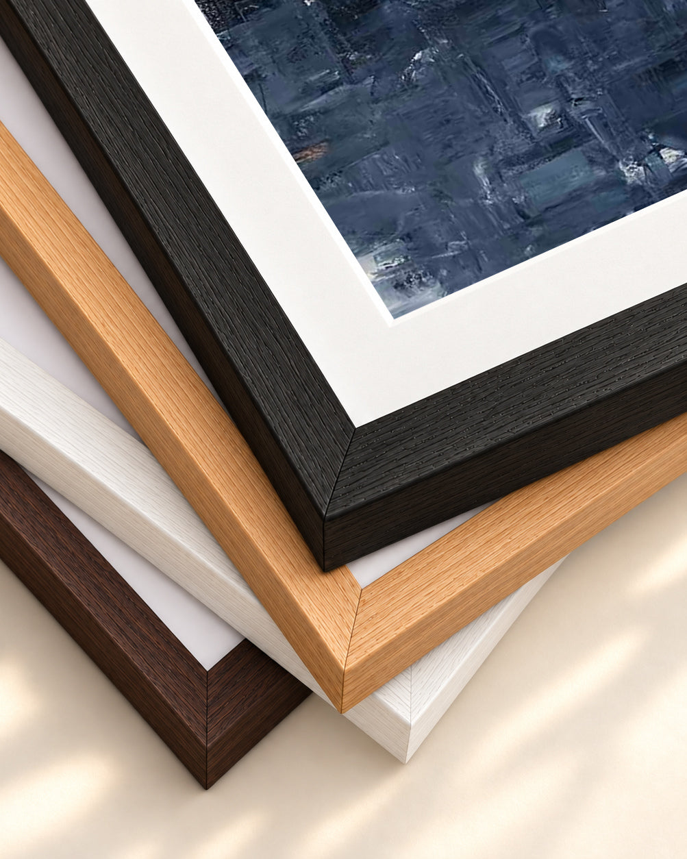 Abstract 507 Art Print — framed print corner with 5 cm mount and bevel