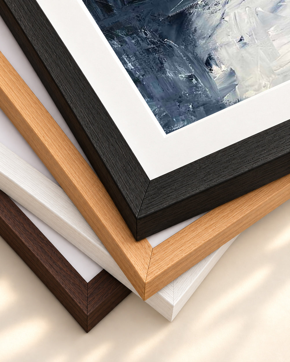 Abstract 508 Art Print — framed print corner with 5 cm mount and bevel