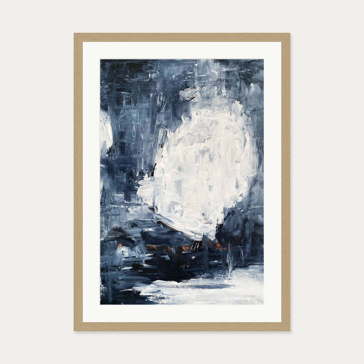 Abstract 510 Art Print — 50 x 70 cm — Oak Frame