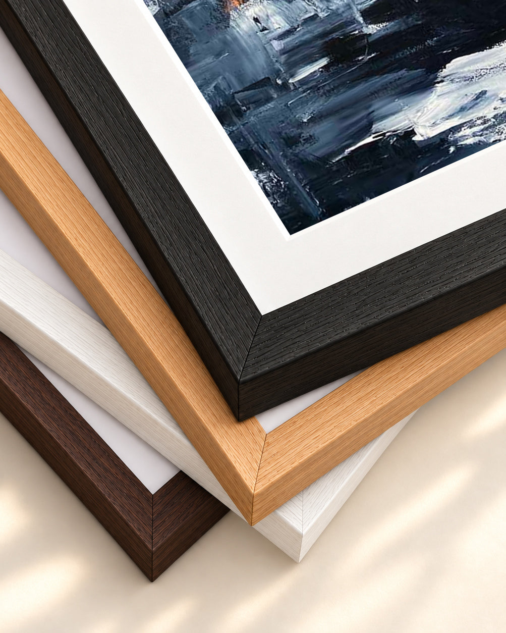 Abstract 510 Art Print — framed print corner with 5 cm mount and bevel