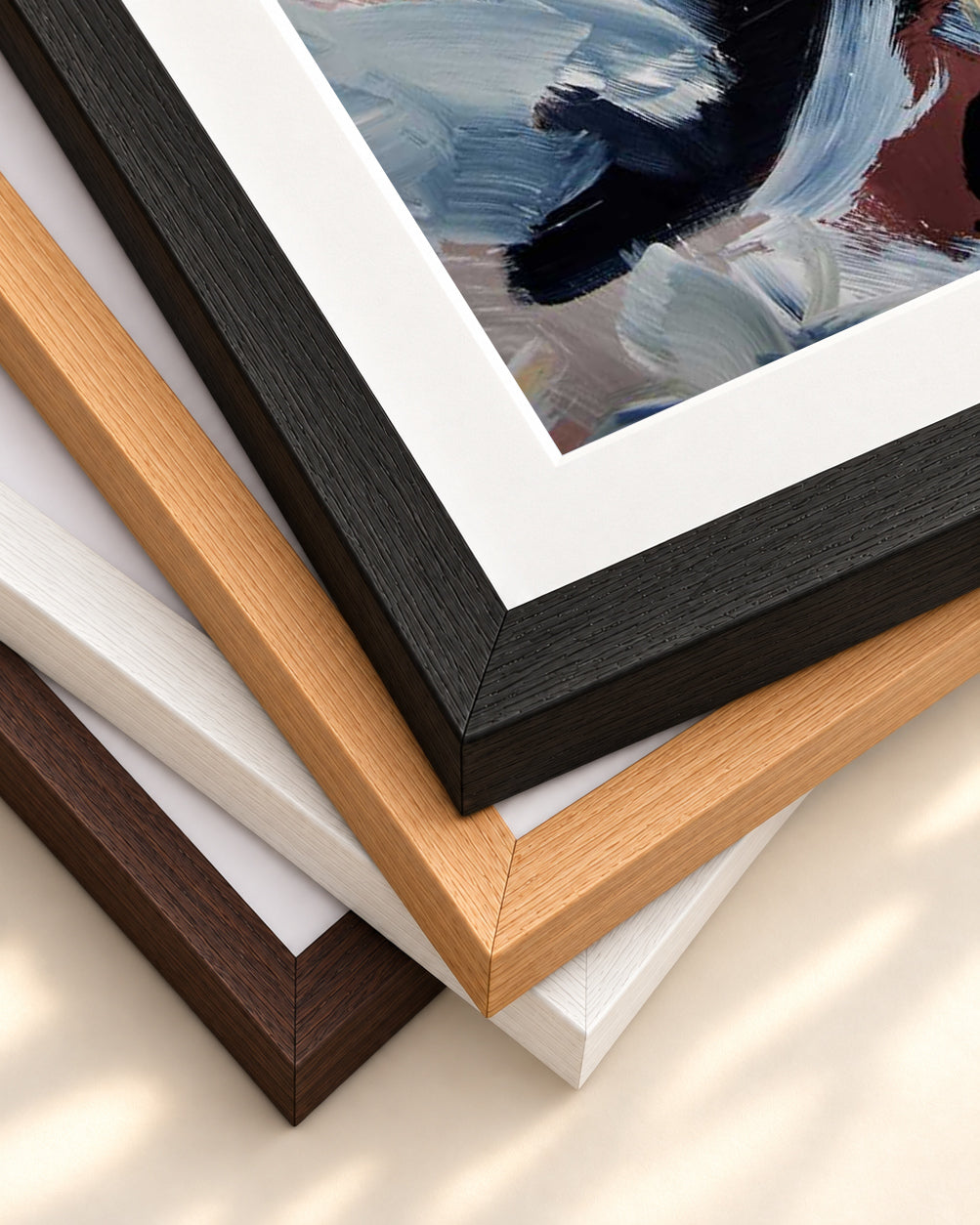 Abstract 511 Art Print — framed print corner with 5 cm mount and bevel