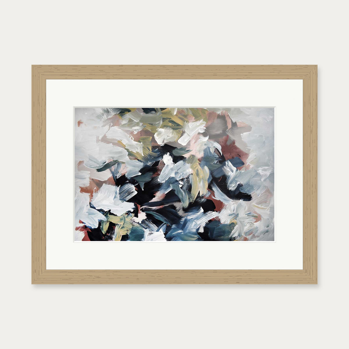Abstract 512 Art Print — 30 x 40 cm — Oak Frame