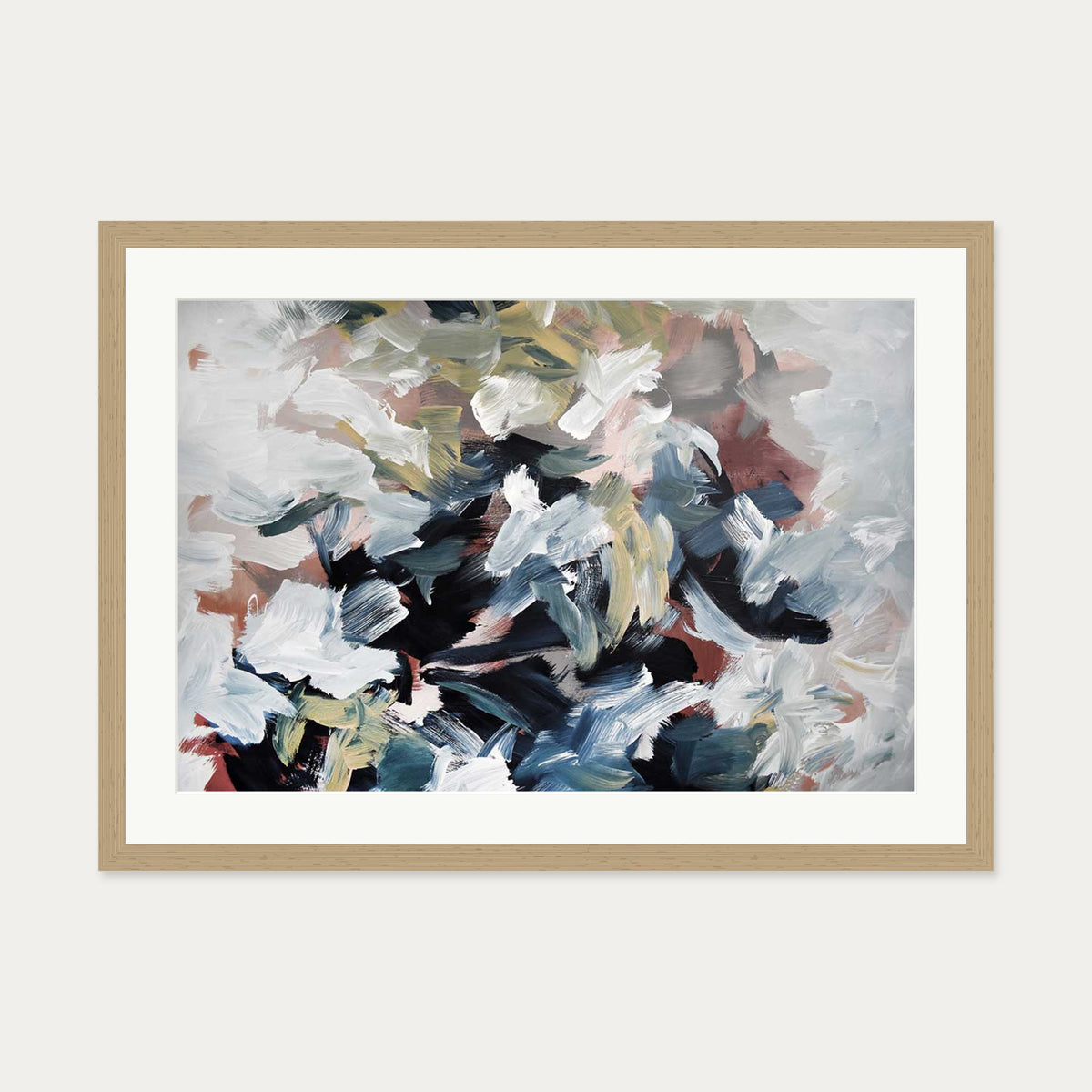 Abstract 512 Art Print — 50 x 70 cm — Oak Frame