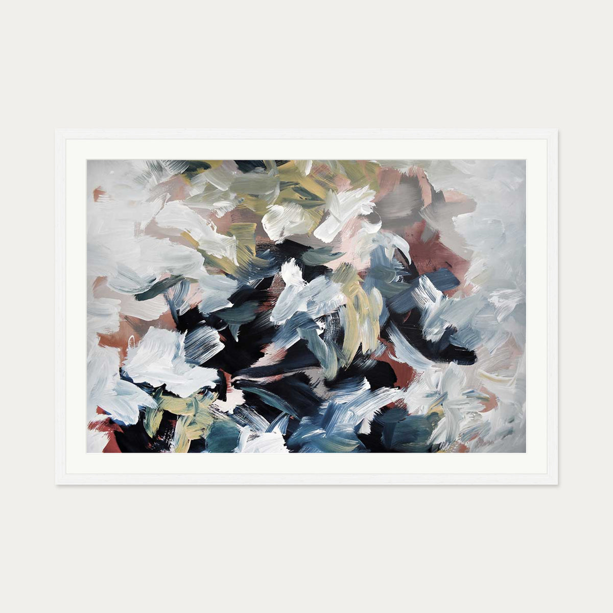 Abstract 512 Art Print — 70 x 100 cm — White Frame