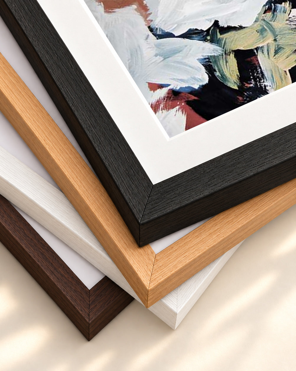 Abstract 512 Art Print — framed print corner with 5 cm mount and bevel