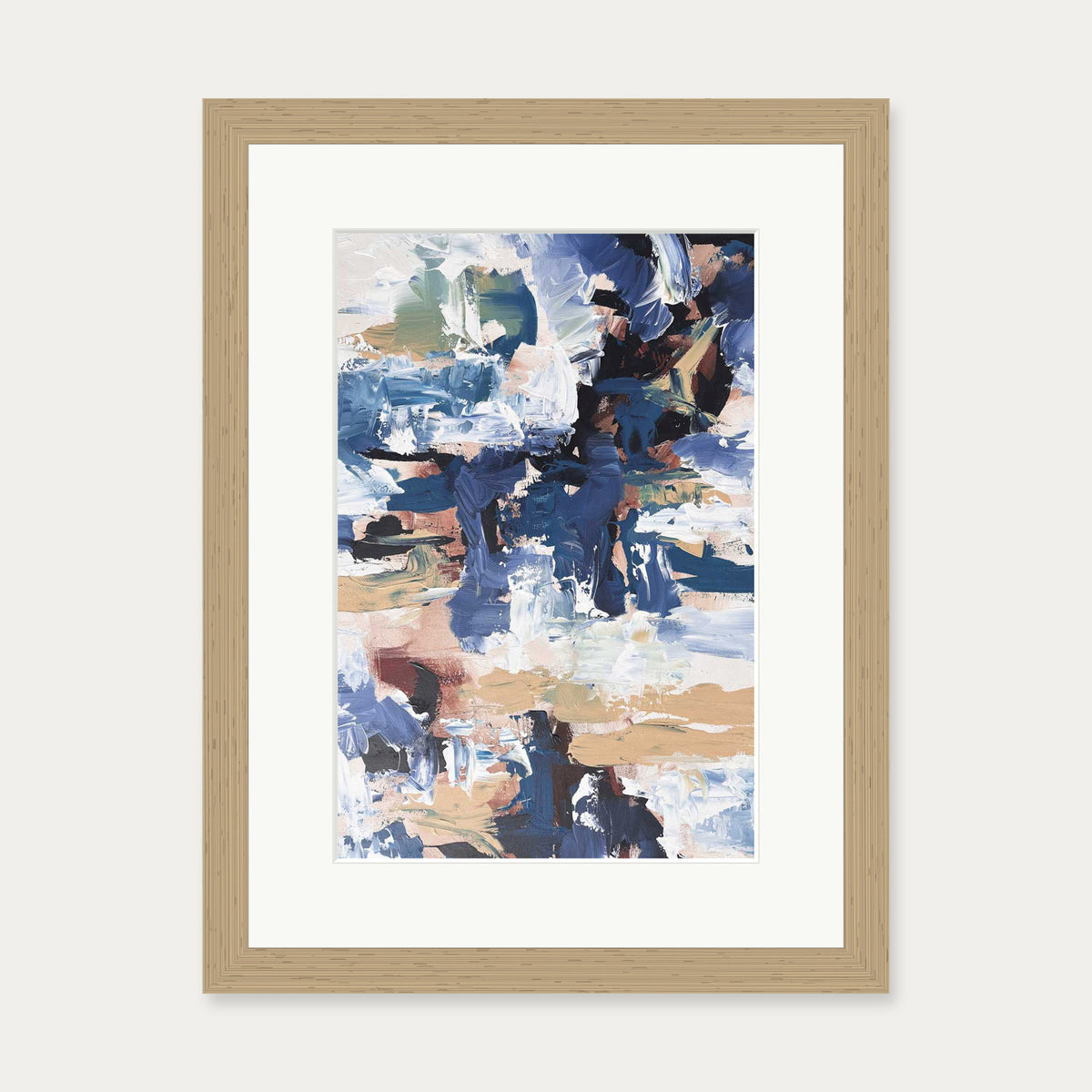 Abstract 516 Art Print — 30 x 40 cm — Oak Frame