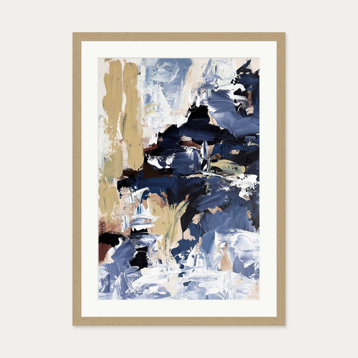 Abstract 517 Art Print — 50 x 70 cm — Oak Frame