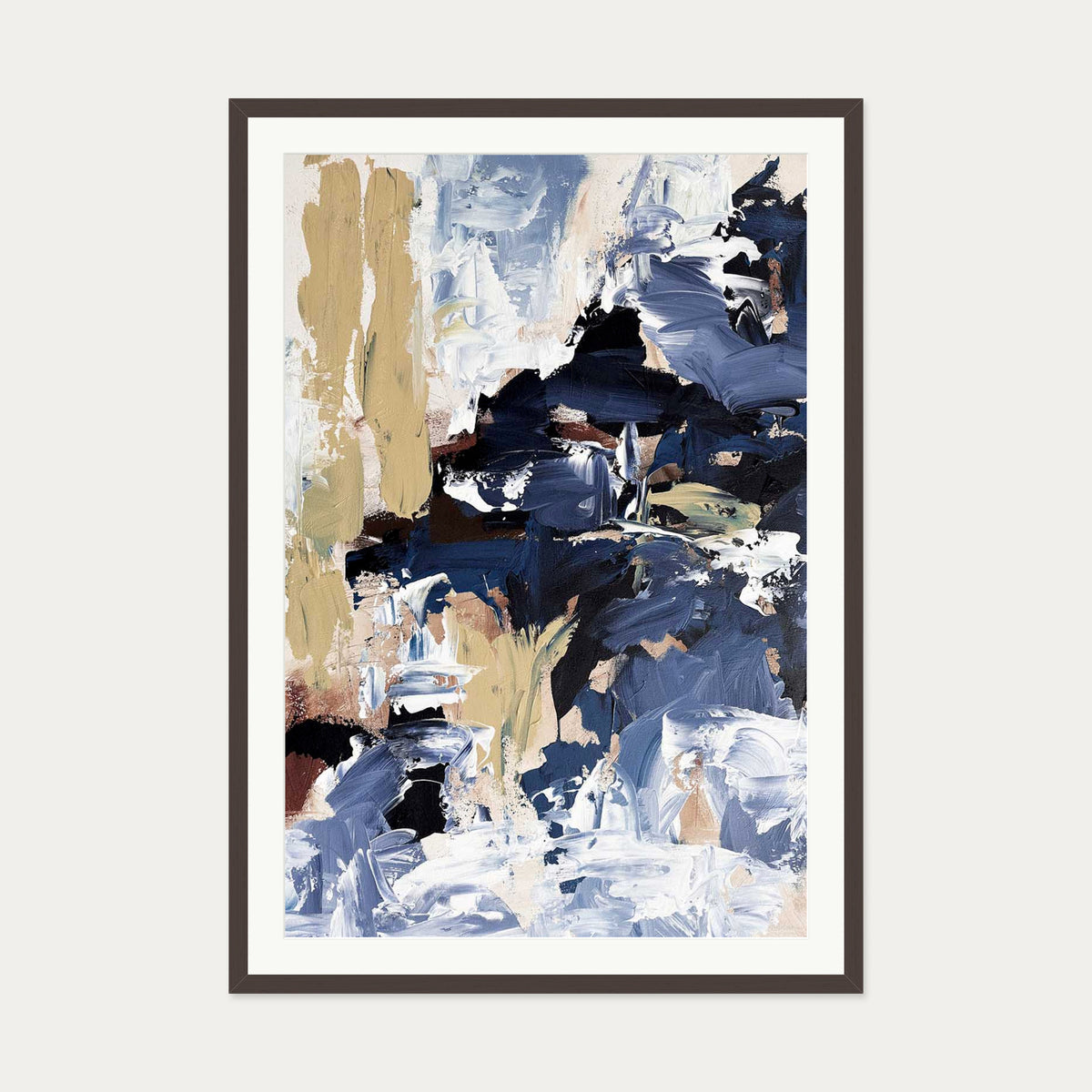 Abstract 517 Art Print — 70 x 100 cm — Brown Frame