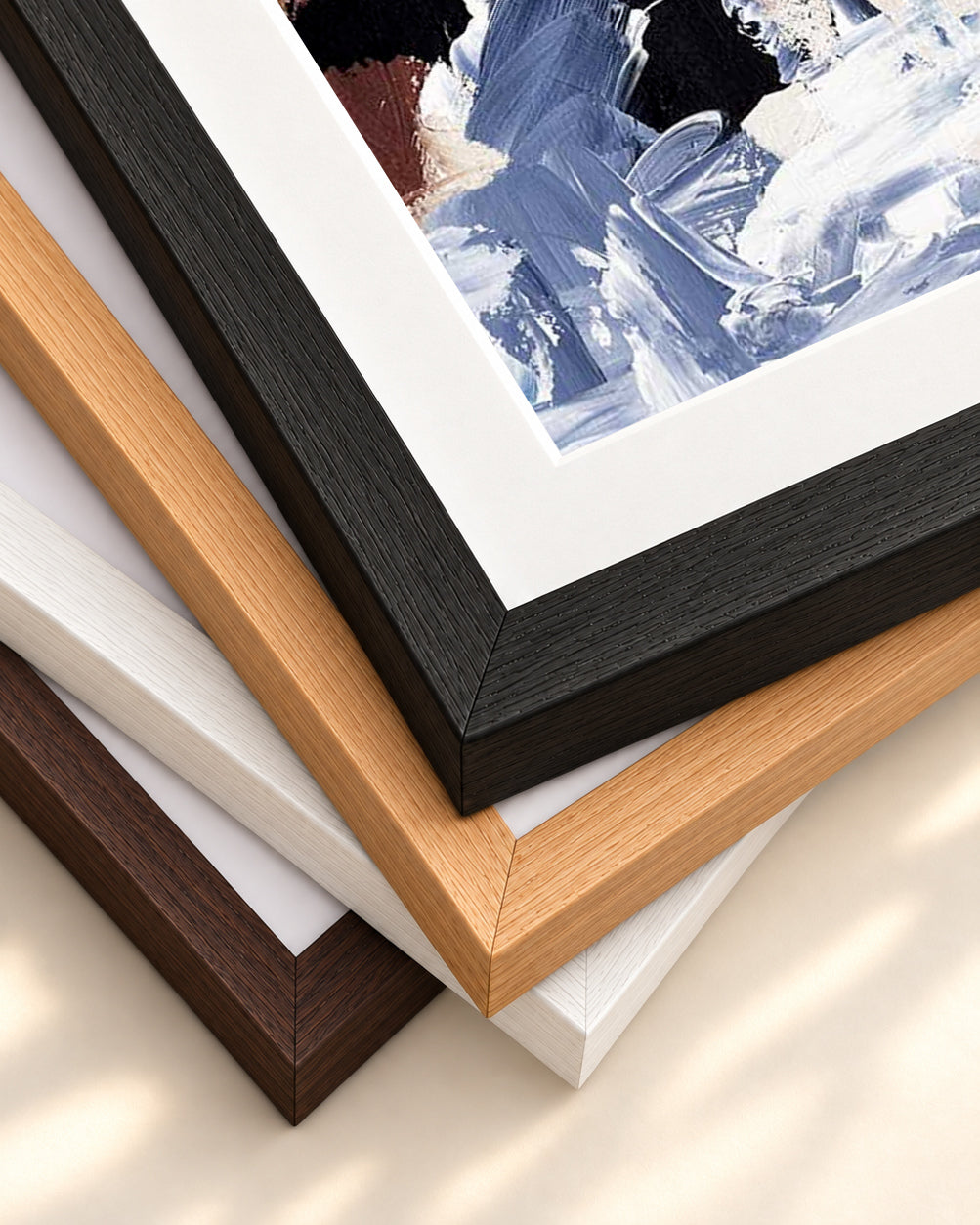 Abstract 517 Art Print — framed print corner with 5 cm mount and bevel