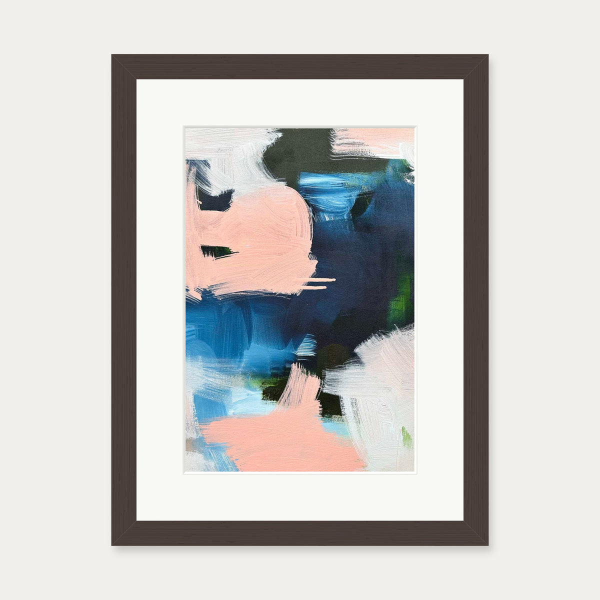 Abstract 519 Art Print — 30 x 40 cm — Brown Frame