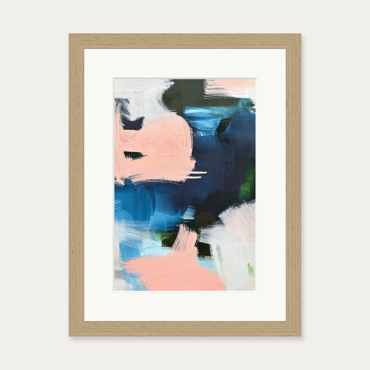 Abstract 519 Art Print — 30 x 40 cm — Oak Frame