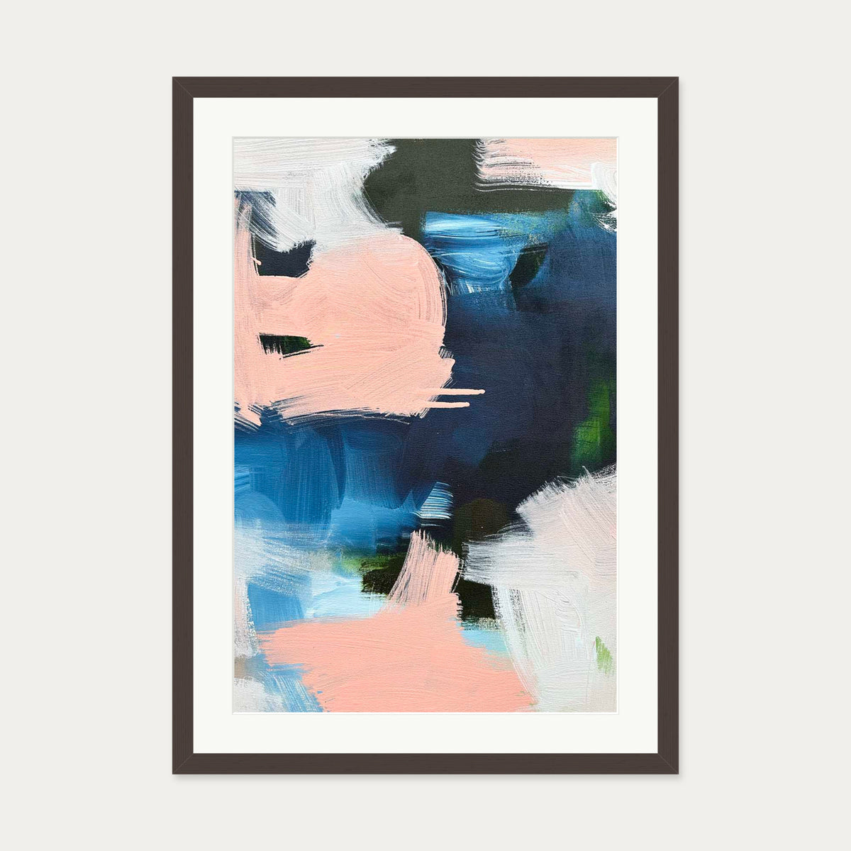 Abstract 519 Art Print — 50 x 70 cm — Brown Frame