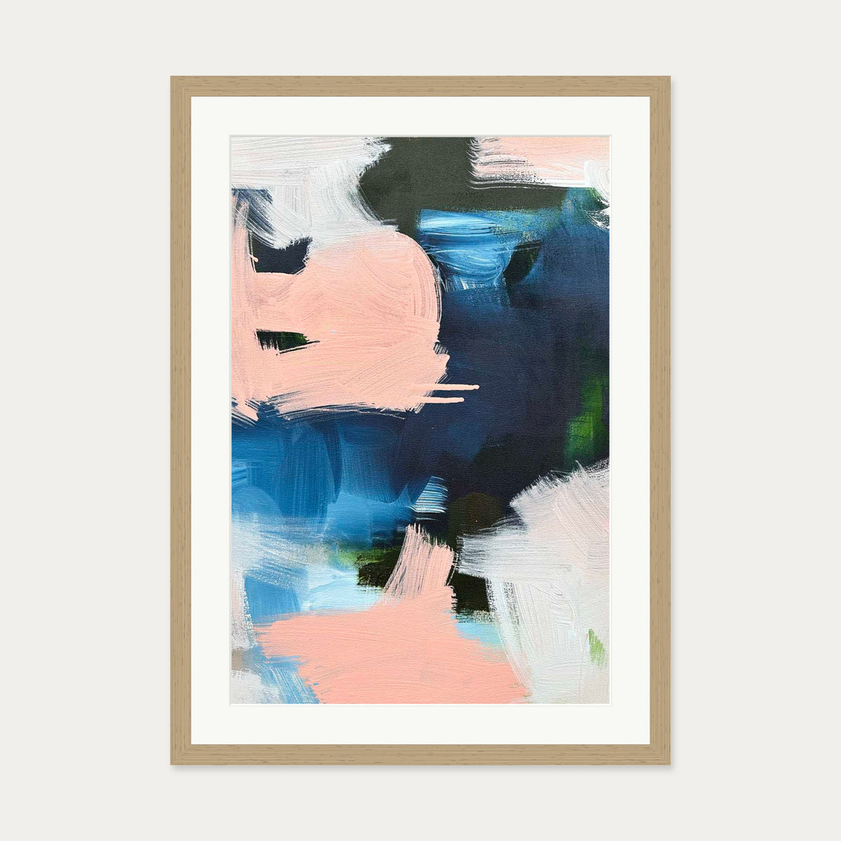Abstract 519 Art Print — 50 x 70 cm — Oak Frame