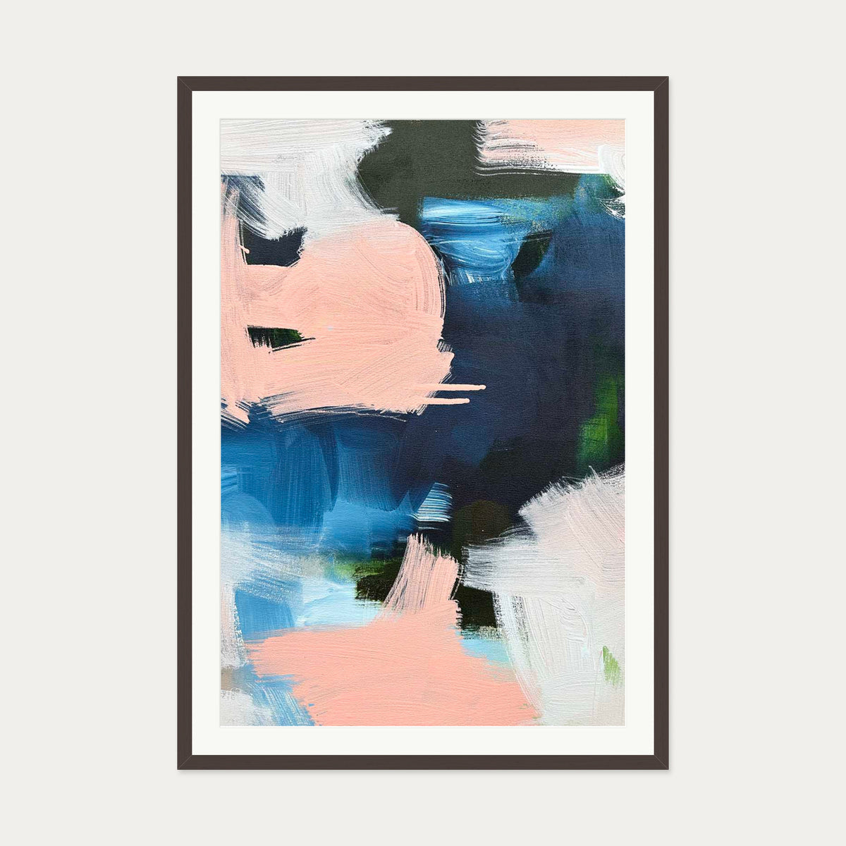 Abstract 519 Art Print — 70 x 100 cm — Brown Frame