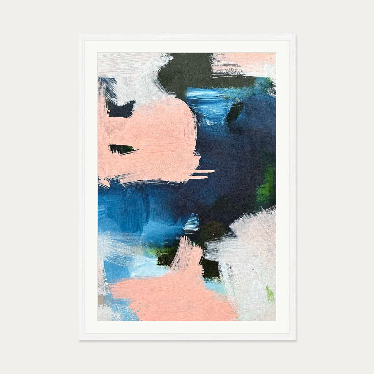 Abstract 519 Art Print — 70 x 100 cm — White Frame