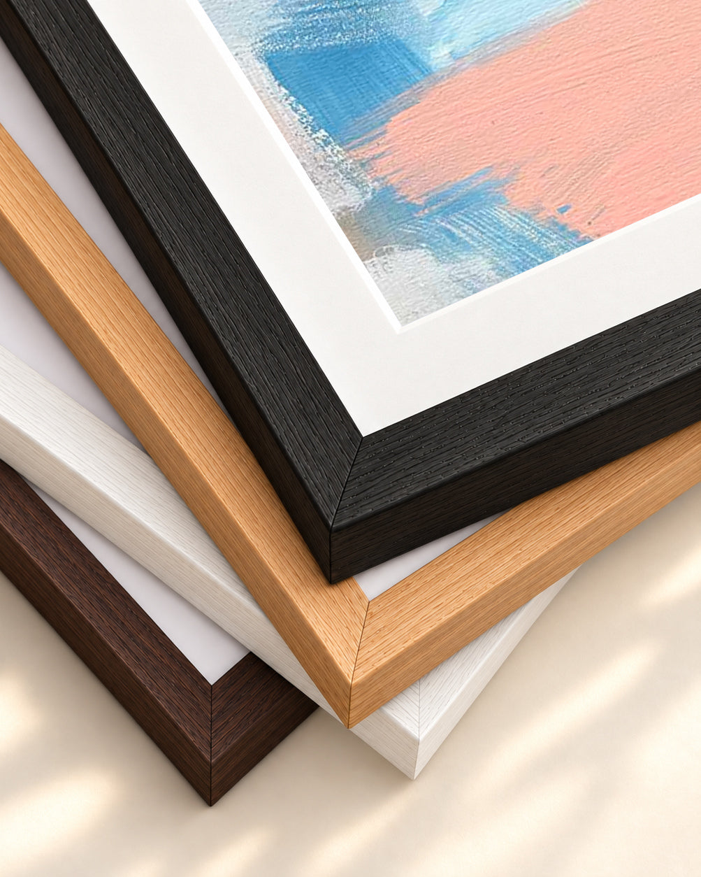 Abstract 519 Art Print — framed print corner with 5 cm mount and bevel
