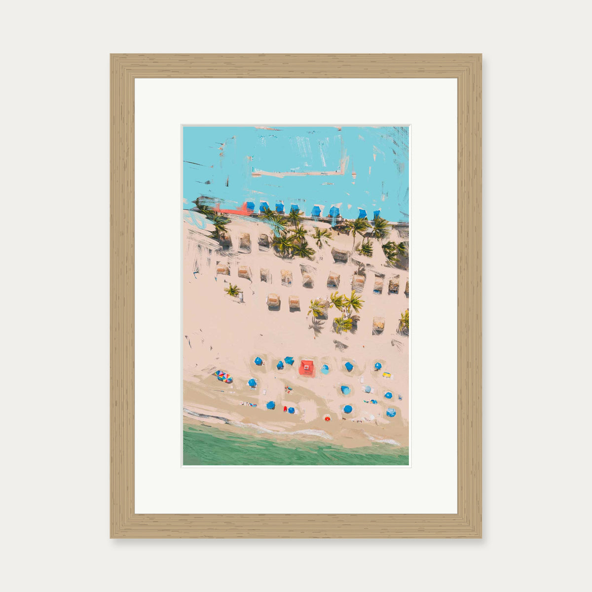 Beach Study Art Print — 30 x 40 cm — Oak Frame