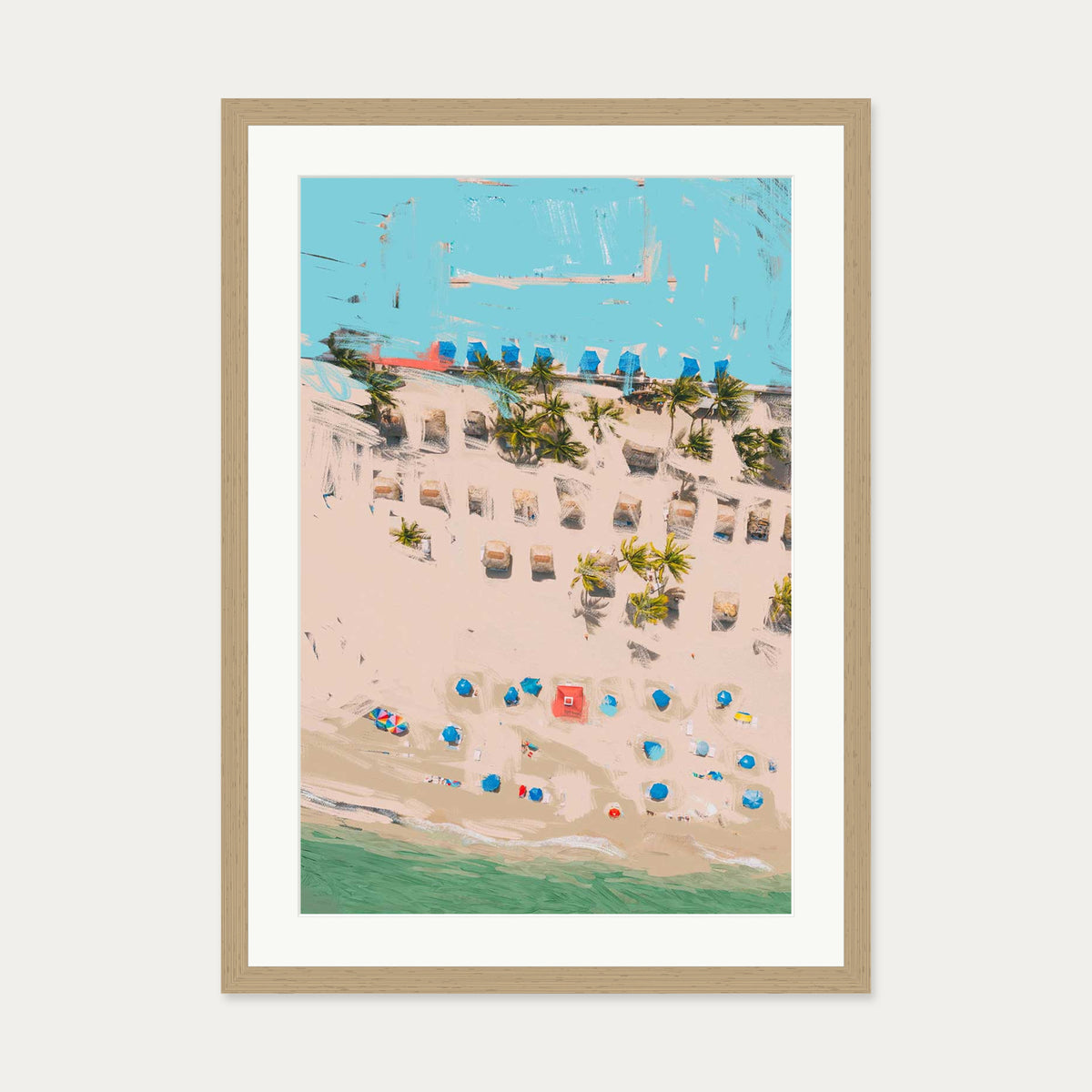 Beach Study Art Print — 50 x 70 cm — Oak Frame