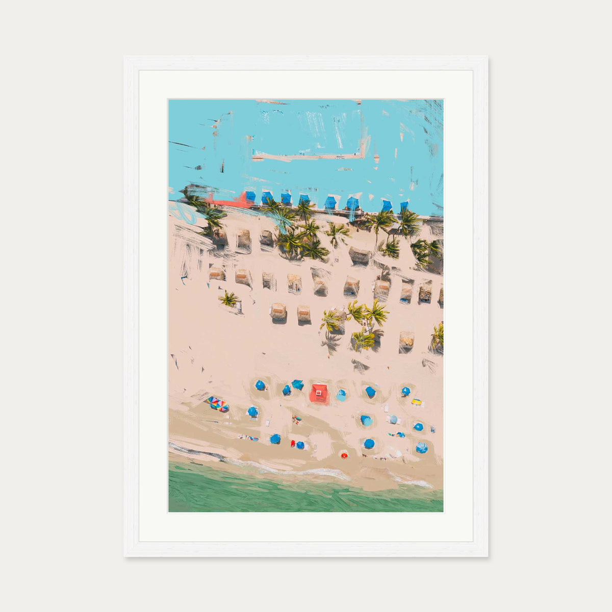 Beach Study Art Print — 50 x 70 cm — White Frame