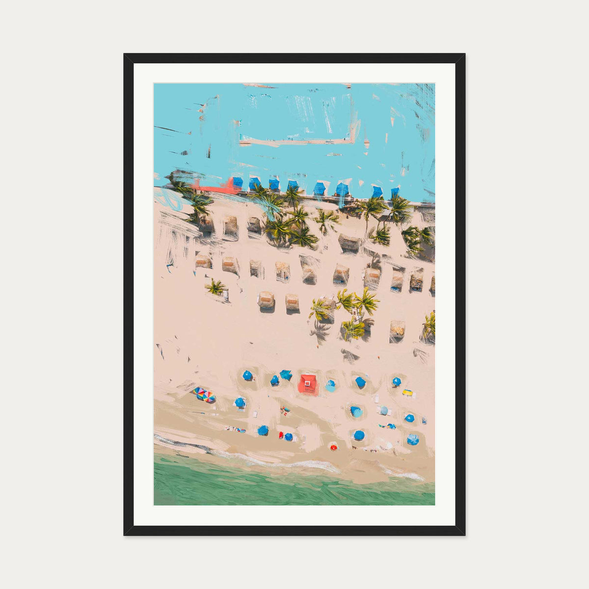Beach Study Art Print — 70 x 100 cm — Black Frame