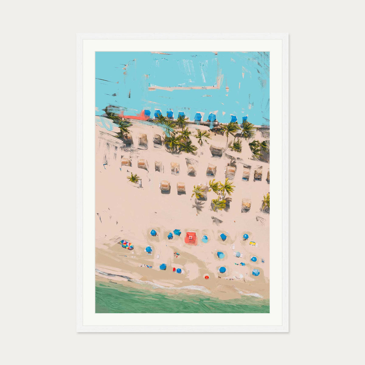 Beach Study Art Print — 70 x 100 cm — White Frame
