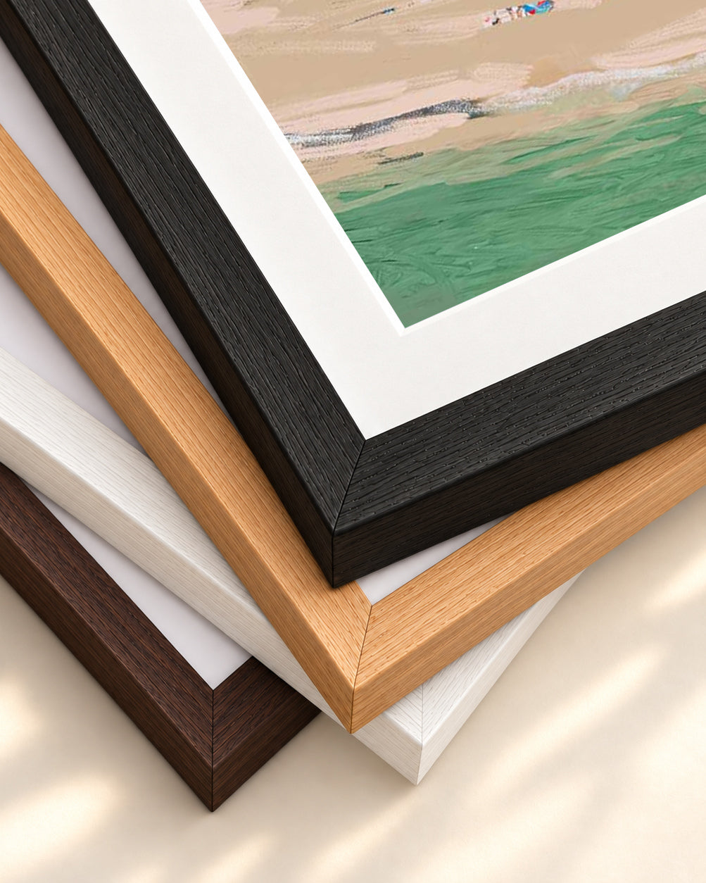 Beach Study Art Print — framed print corner with 5 cm mount and bevel