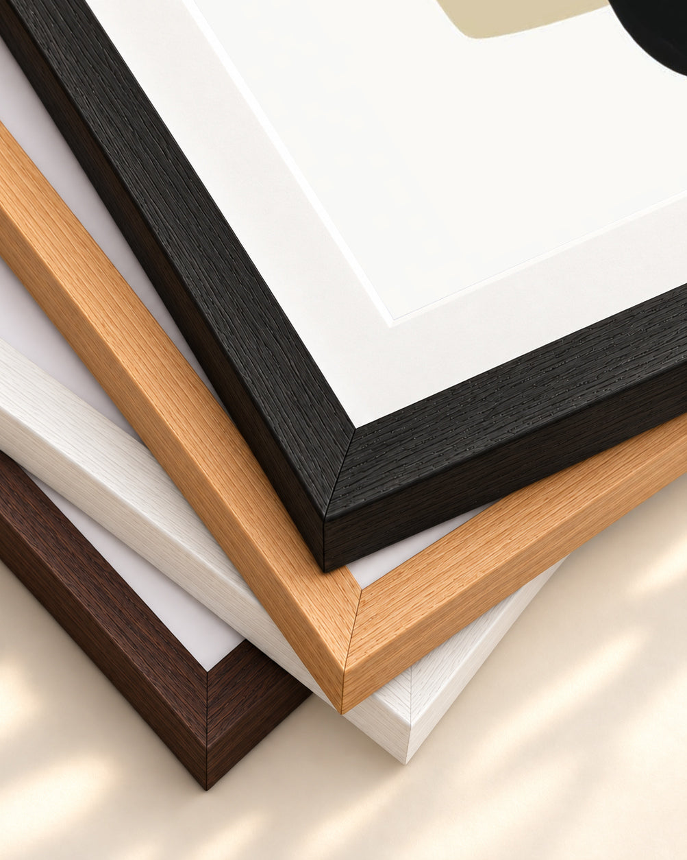 Abstract Bean Art Print — framed print corner with 5 cm mount and bevel
