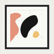 Abstract Bean Shapes Art Print — 50 x 50 cm — Black Frame