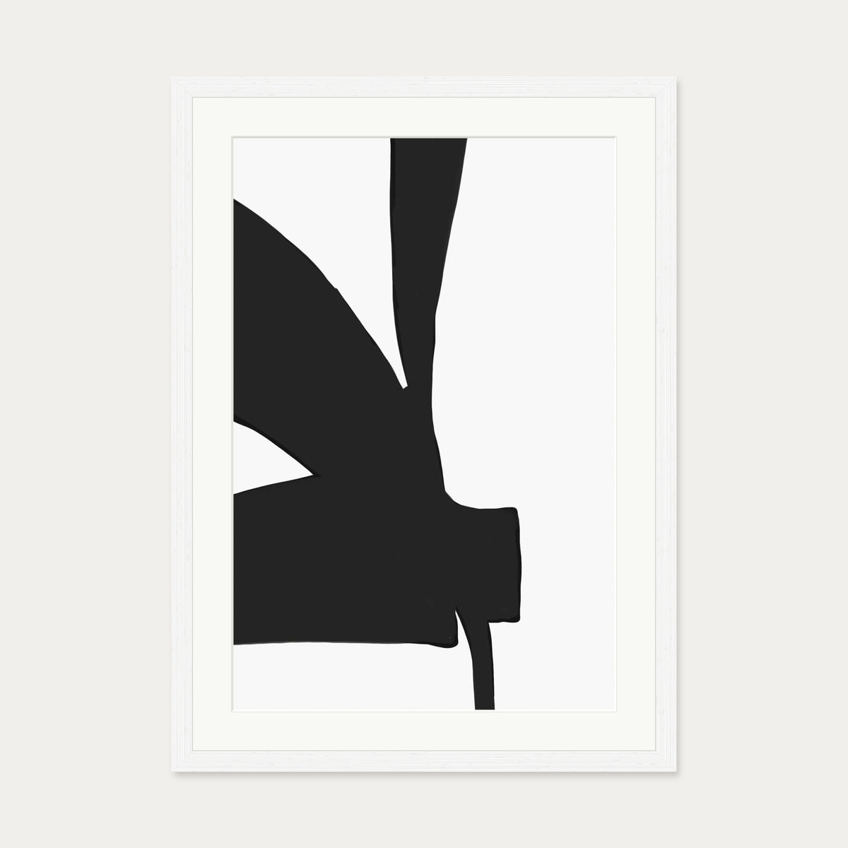 Abstract Black Lines 2 Art Print — 50 x 70 cm — White Frame
