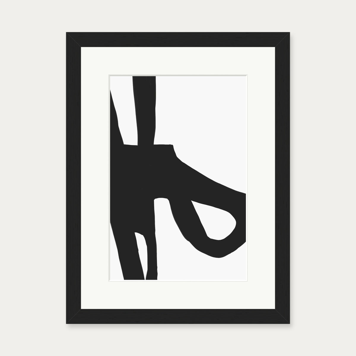 Abstract Black Lines Art Print — 30 x 40 cm — Black Frame