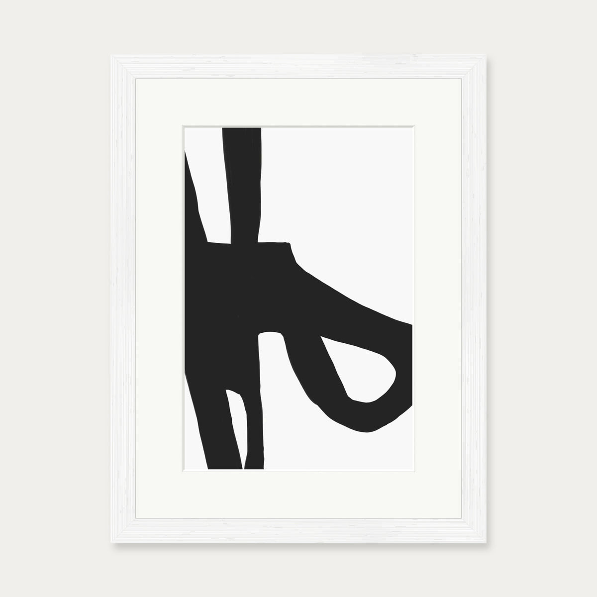 Abstract Black Lines Art Print — 30 x 40 cm — White Frame