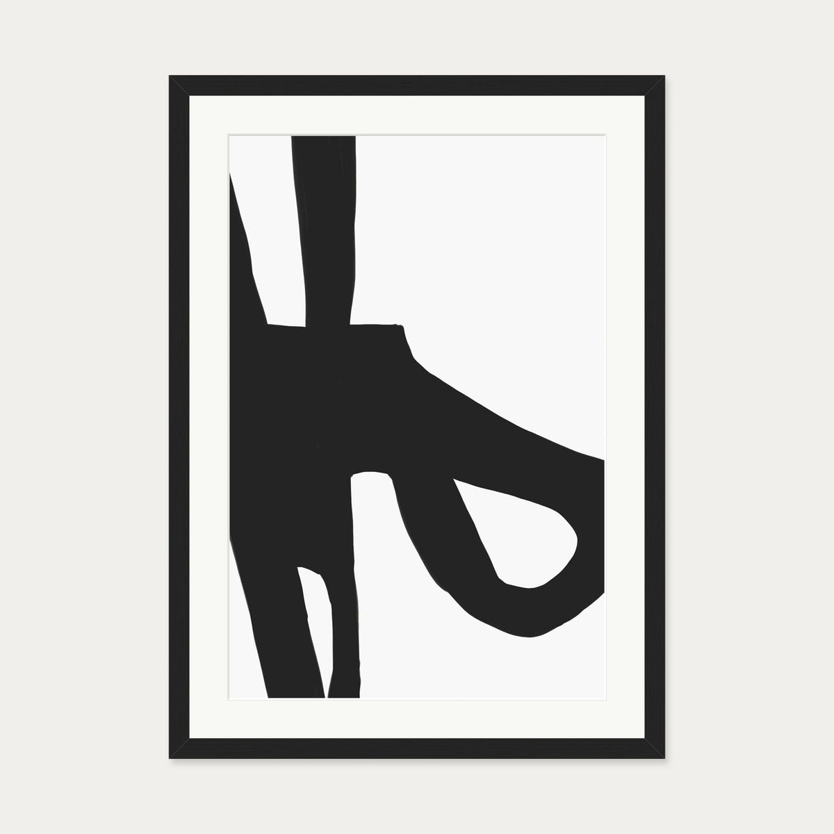 Abstract Black Lines Art Print — 50 x 70 cm — Black Frame