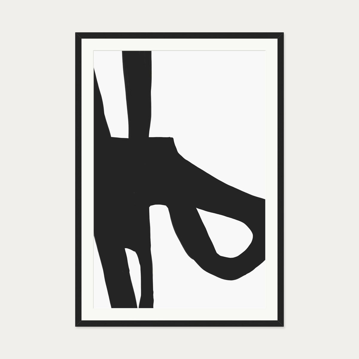 Abstract Black Lines Art Print — 70 x 100 cm — Black Frame