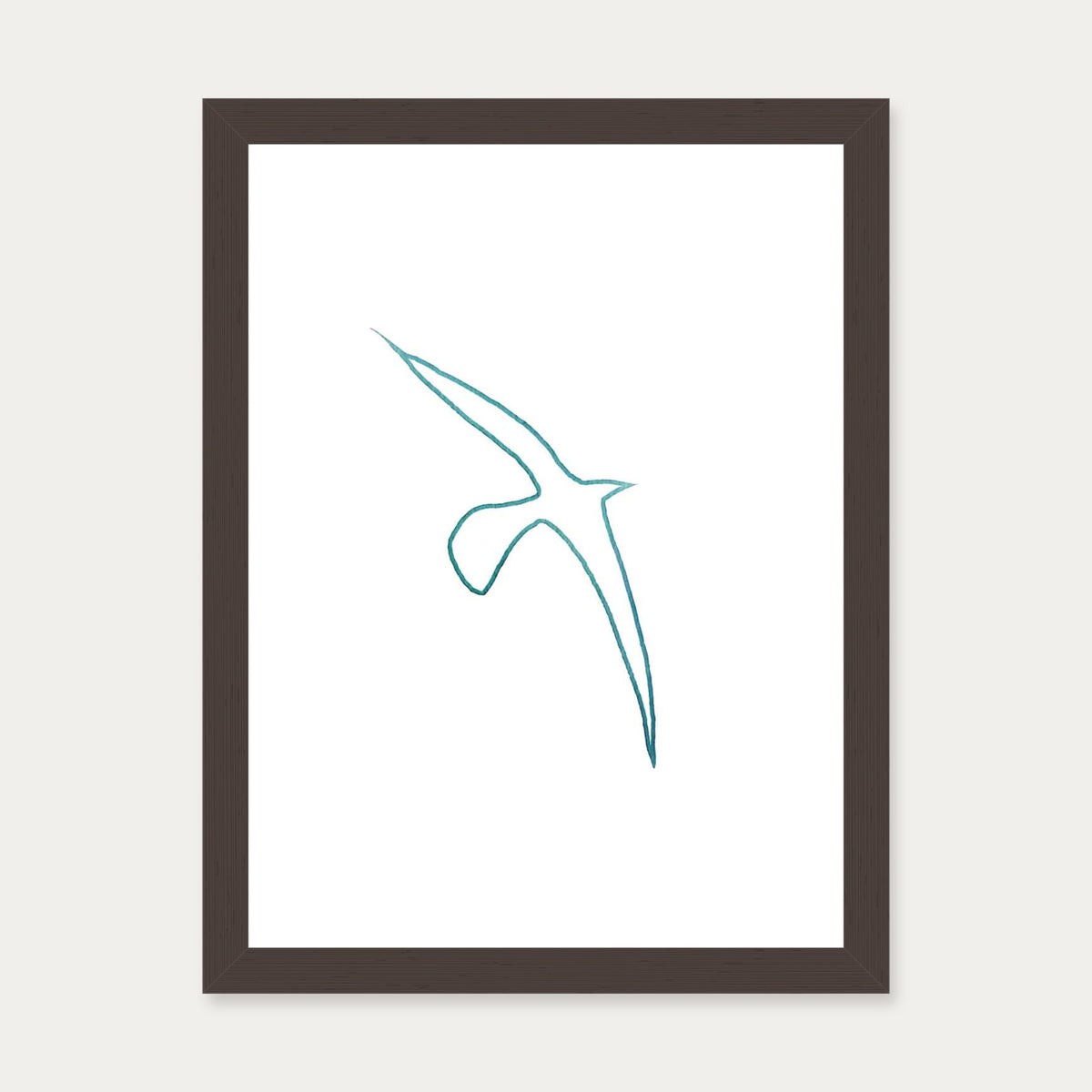 Matisse Blue Bird Art Print — 30 x 40 cm — Brown Frame