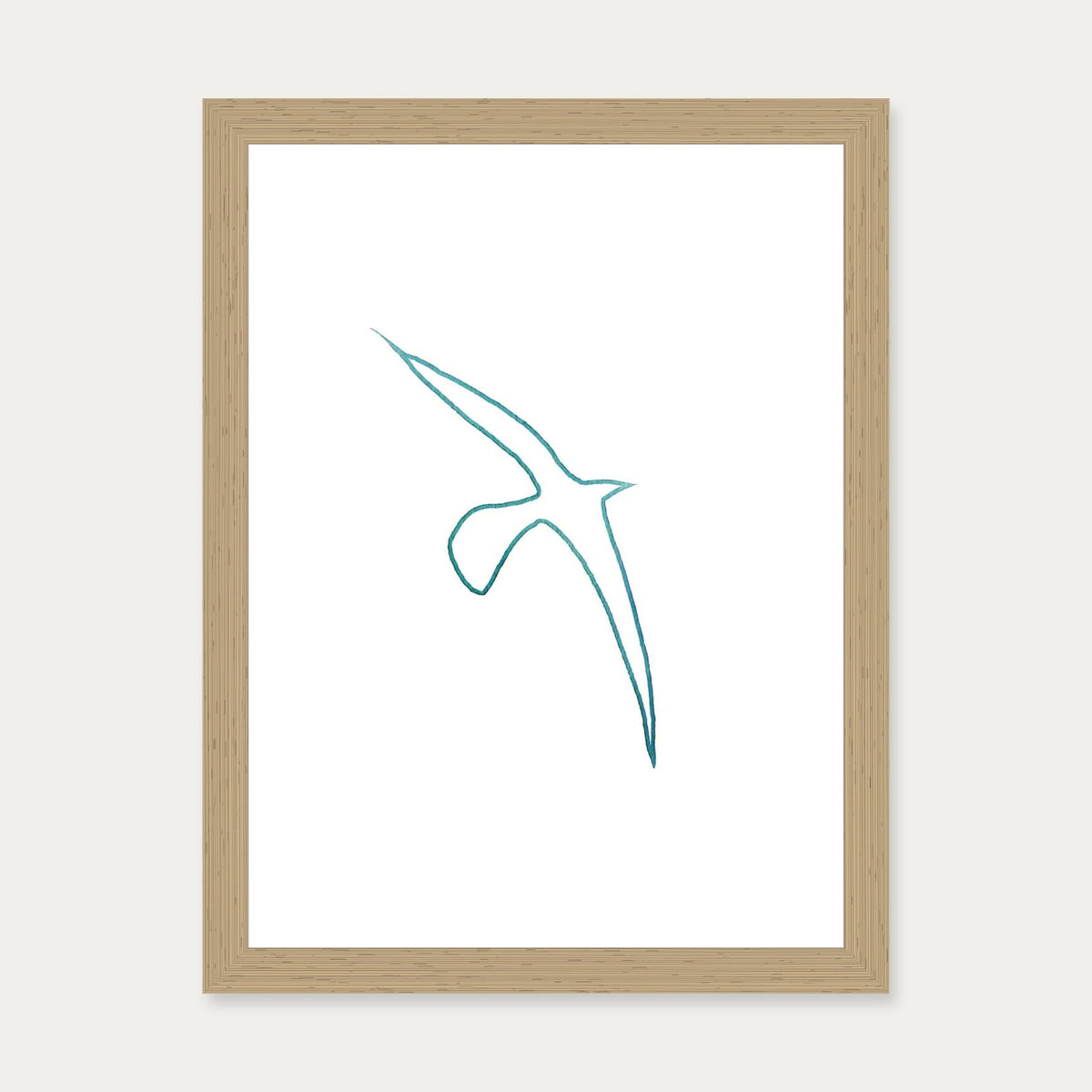 Matisse Blue Bird Art Print — 30 x 40 cm — Oak Frame
