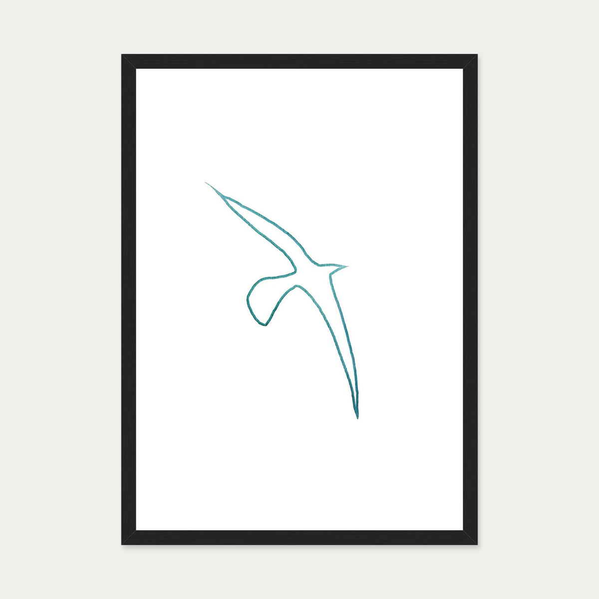 Matisse Blue Bird Art Print — 50 x 70 cm — Black Frame