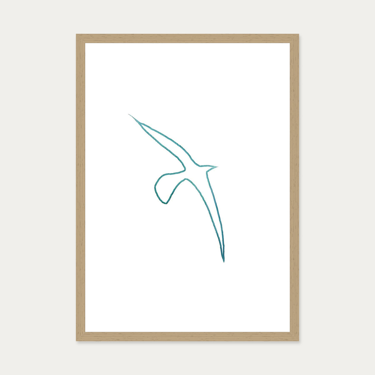 Matisse Blue Bird Art Print — 50 x 70 cm — Oak Frame