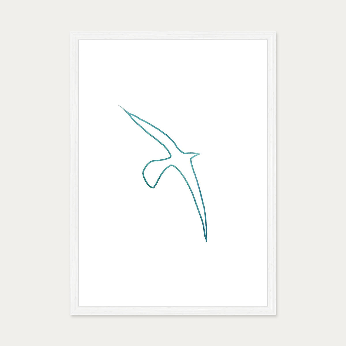 Matisse Blue Bird Art Print — 50 x 70 cm — White Frame