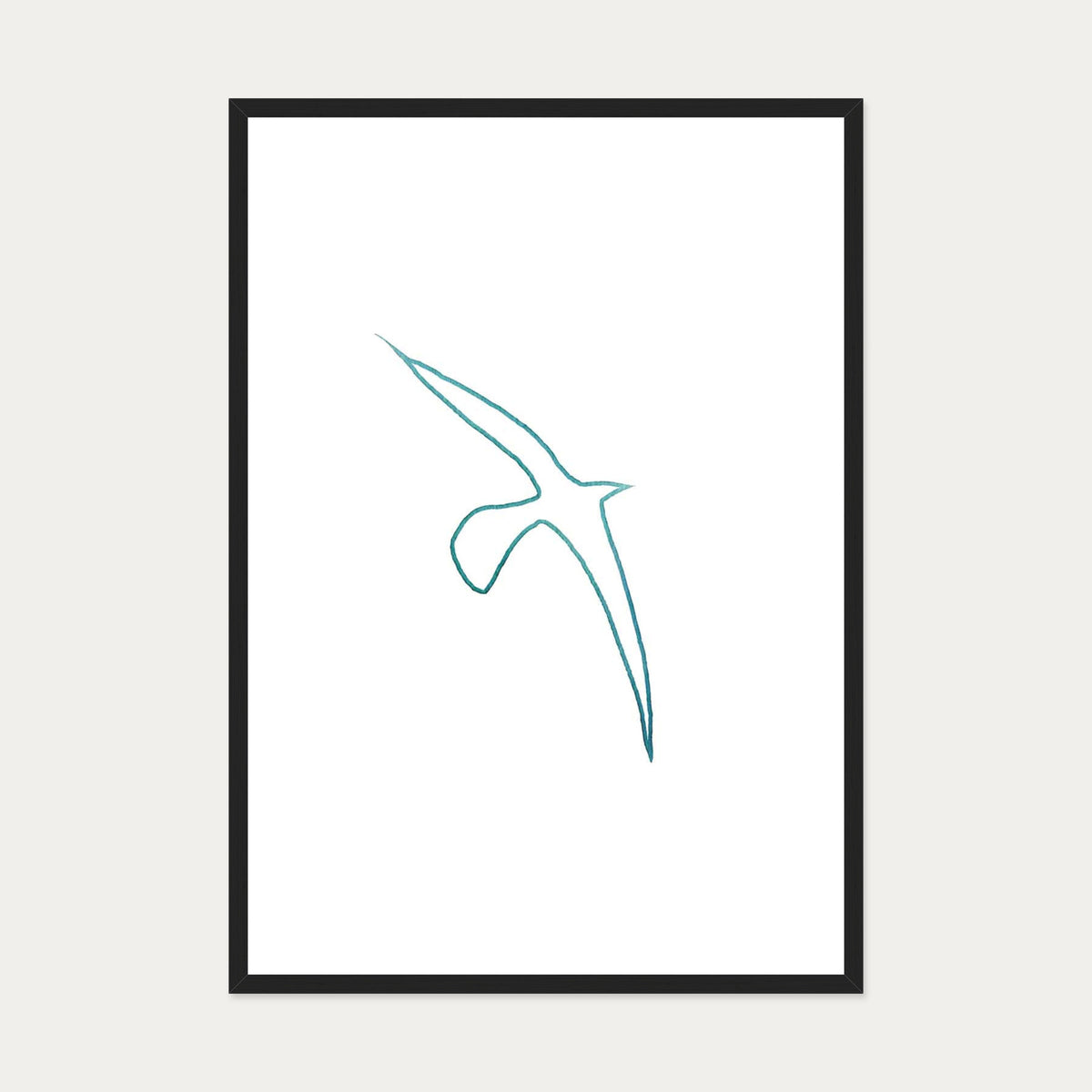 Matisse Blue Bird Art Print — 70 x 100 cm — Black Frame